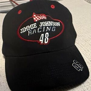 Nascar Black Cap with Red and White Logo